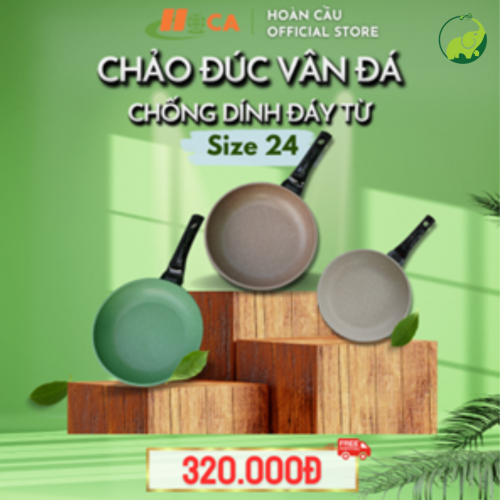 Chiếc Chảo Đúc Chống Dính Vân Đá HOCA Siêu Bền - Size 24